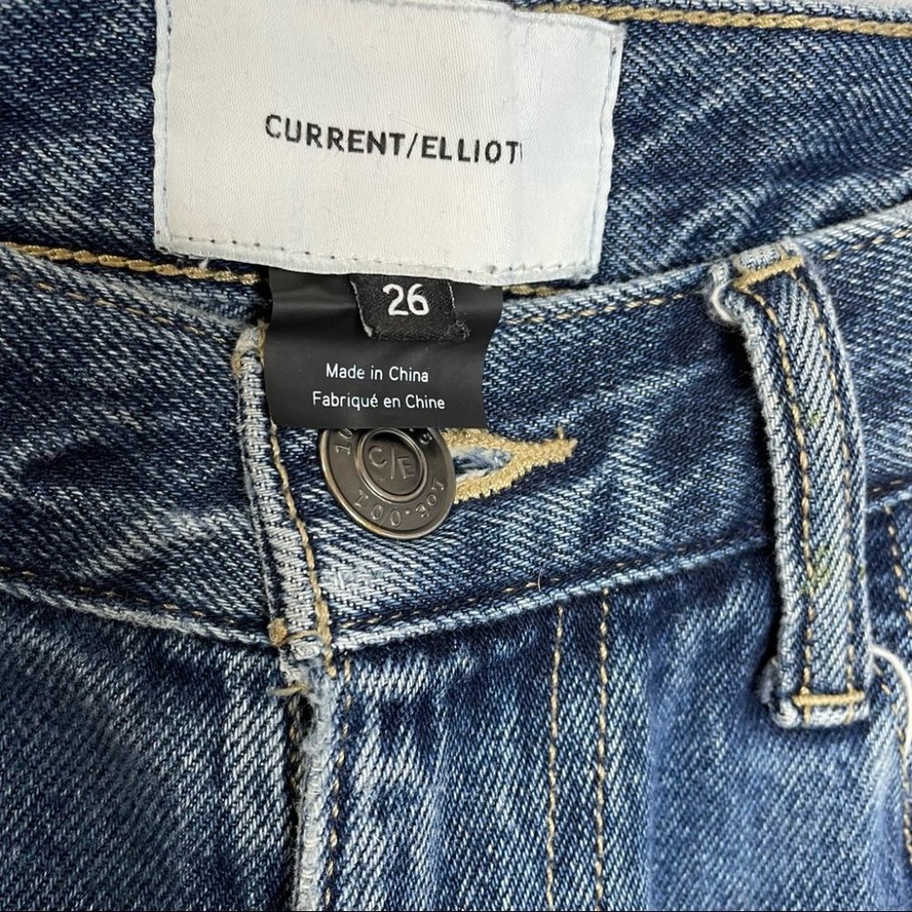 Current/Elliott The Vintage 1 Year Worn Rig Leg Cropped Jeans - Picture 7 of 8